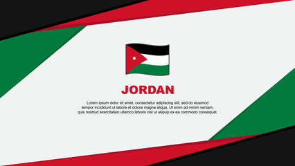 Jordan Flag Abstract Background Design Template. Jordan Independence Day Banner Cartoon Vector Illustration. Jordan