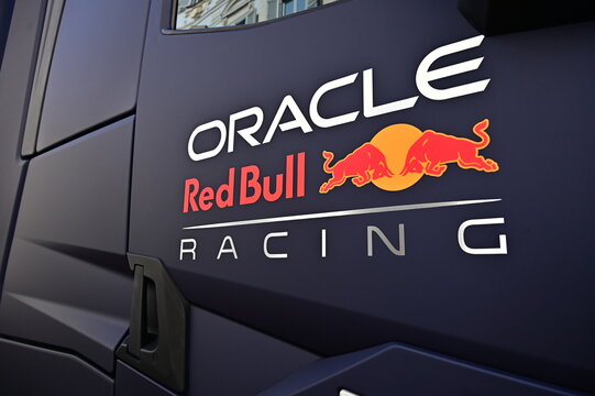 Formula 1 Red Bull racing team brand logo on truck Turin Italy September 3 2023