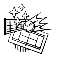 Emblem with tennis symbols. Sport club label or emblem.