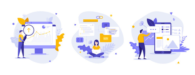 Set of business characters vector illustration