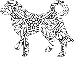 Animal Mandala with Flower, vector illustration.