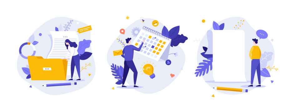 Set of business characters vector illustration