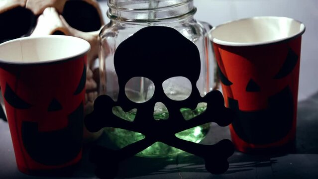 Halloween potion drink and candy for trick or treat 