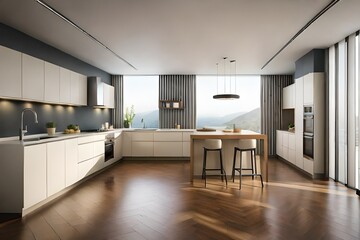 modern kitchen interior-Generated by AI