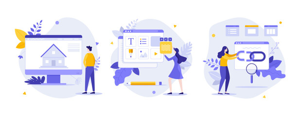 Set of business characters vector illustration