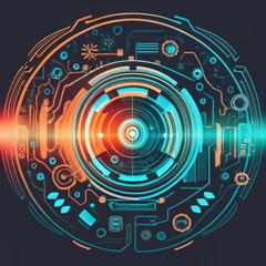 Abstract technology background Hi-tech communication concept innovation background, Ai generate 