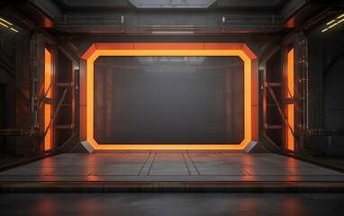 Industrial TV show backdrop. Ideal for virtual tracking system sets. 3D rendering