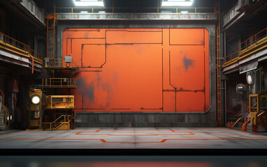 Industrial TV show backdrop. Ideal for virtual tracking system sets. 3D rendering