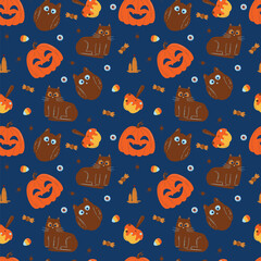 Halloween pattern in seamless style.