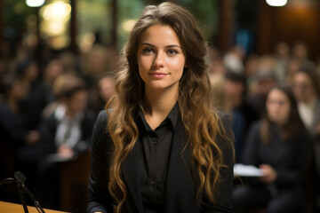 A student takes part in a virtual debate, refining critical thinking skills and engaging in thought-provoking discussions. Generative AI.