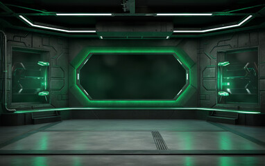 Obraz premium Industrial TV show backdrop. Ideal for virtual tracking system sets. 3D rendering