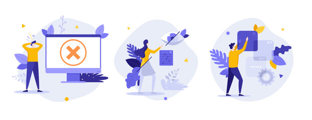 Set of business characters vector illustration