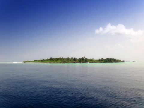 Deserted Island on the Maldives