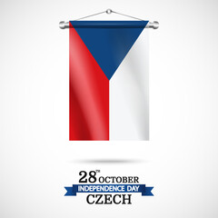 Vector Illustration of  Czech Independence Day. Background with flag
