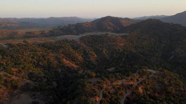 Aerial View of Ojai Mountains, Ventura County, California