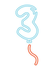 Fototapeta premium helium neon glowing balloon icon