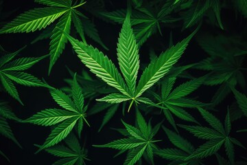 Fototapeta na wymiar Marijuana cannabis leaf background.