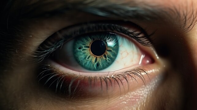 Vision correction concept. Photo of a male eye close-up.