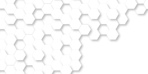 Seamless pattern with hexagons White Hexagonal Background. Luxury White Pattern. Vector Illustration. 3D Futuristic abstract honeycomb mosaic white background. geometric mesh cell texture.