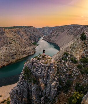 Zrmanja canyon in Croatia during the sunset