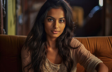 Fototapeta premium Closeup of a young Indian woman