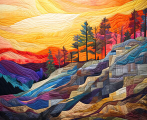 colorful quilt: landscape
