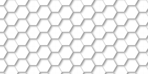 Naklejka premium Seamless pattern with hexagons. white Hexagonal Background. Luxury White Pattern. Vector Illustration. 3D Futuristic abstract honeycomb mosaic white background. geometric mesh cell texture.