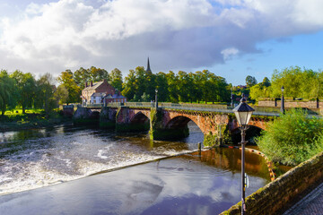 Old Dee Bridge, over the river Dee, in Chester