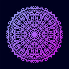 Dreamy Gradient elegant colorful Vector mandala design. Creative background floral invitation, logos, design idea mandala design template vector. 