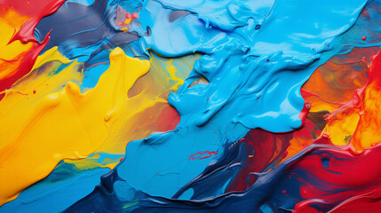 abstract colorful background, top view of creative multicolored paint on a surface