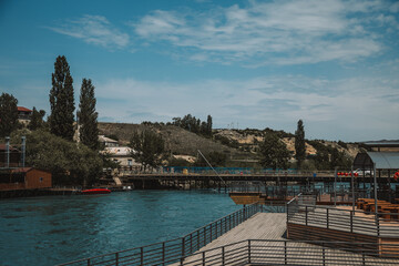 view of the port from the sea