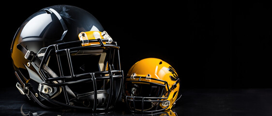 Fototapeta premium american football helmet on black background