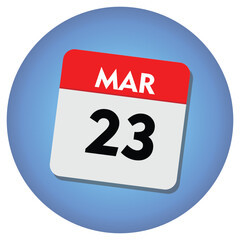 Fototapeta premium 23 march icon with white background, calender icon