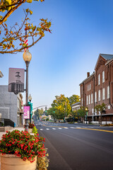 A view of Somerset, KY Main Street going on the hills towards the horizon in this small American town