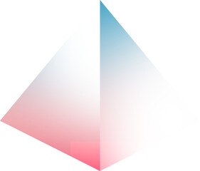 Fototapeta premium Geometric gradient faded PNG transparent background shape object