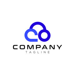cloud modern technology logo design