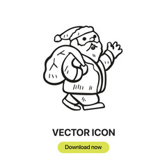 Santa Claus icon vector. Linear style sign for mobile concept and web design. Santa Claus symbol illustration. Pixel vector graphics - Vector.	