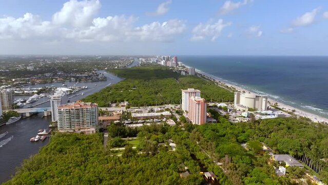 Aerial video Hugh Taylor Birch State Park circa 2023