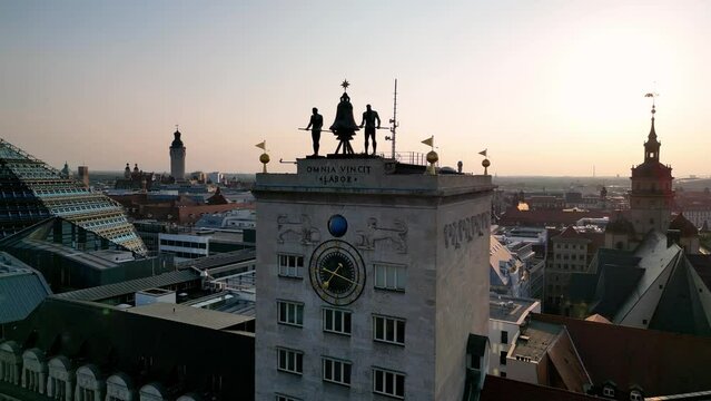 Krochhochhaus. Leipzig in the sunset