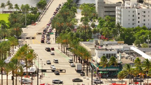 Aerial drone video Fort Lauderdale Las Olas and A1A Elbo Room Bar