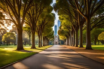 Obraz premium Road in the park