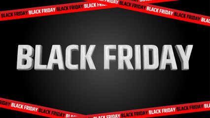 black friday textBlack Friday 3d text in black background sale promotion. red black week promotional ribbons for Black Friday shopping, business, commerce, promotion advertising. Vector illustration