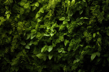 Green vertical garden wall - obrazy, fototapety, plakaty