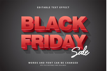 Black friday text, cartoon style editable text effect 3D