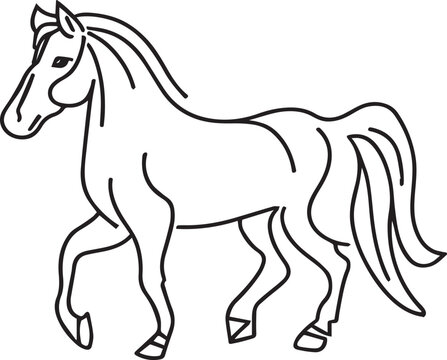 Horse Line art vector illustration