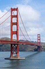 San Francisco, Golden Gate Bridge with Sun, Vertical Image