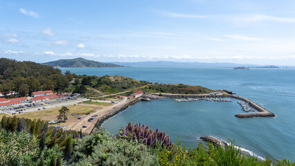San Francisco, Golden Gate Bridge Vista Point, Horseshoe Bay with Persido Yacht Club