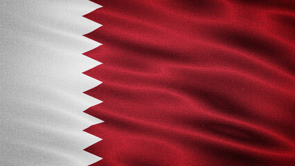 Waving Fabric Texture Of Qatar National Flag Graphic Background