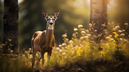 A breathtaking shot of a Doe in his natural habitat, showcasing his majestic beauty and strength.
