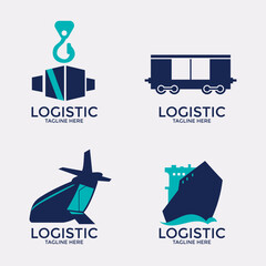 Set of emblem template for logistics and delivery company
